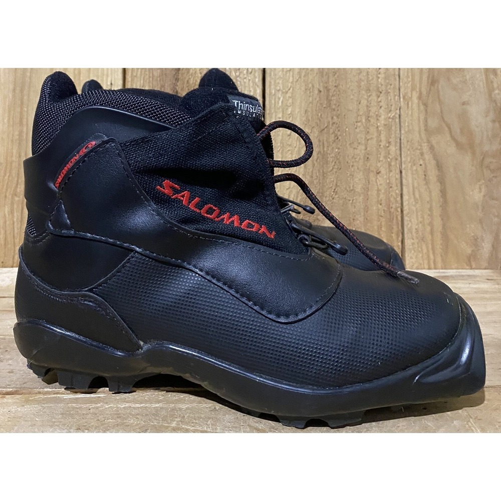 Salomon Ski Boots Mens 4.5 Black Cross Country Skiing Sports